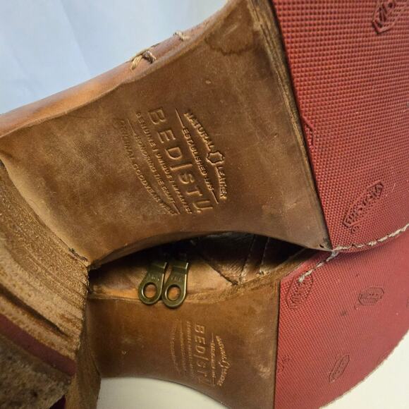 Bed|Stu Bia Tan Dip Dye Leather Ankle Boot Western Boho Festival Size 9 - Picture 5 of 12